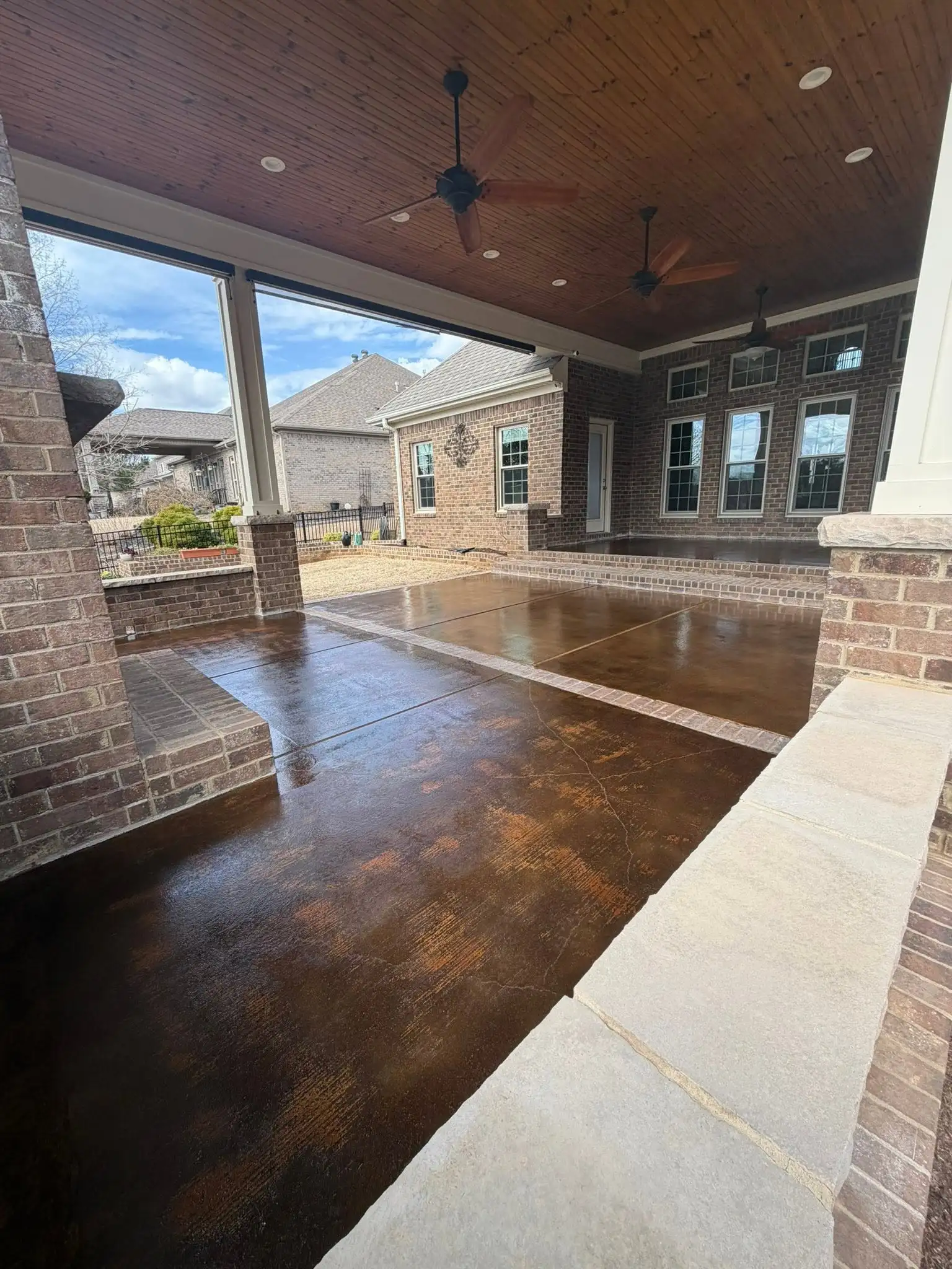 Star Spangled Epoxy concrete staining project