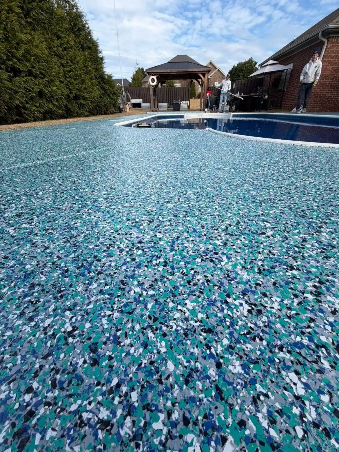 Star Spangled Epoxy pool flooring project
